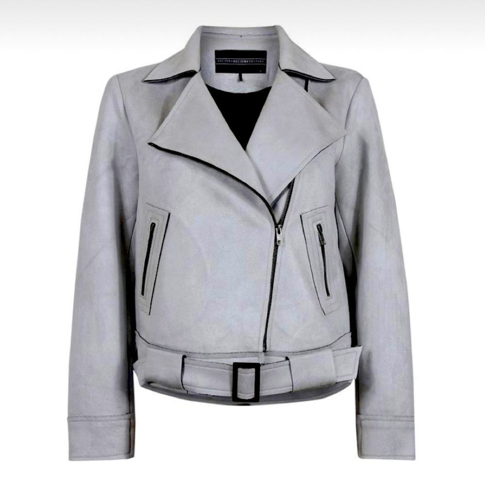 ⛔️Decjuba Women faux suede biker jacket size AU10 - Picture 2 of 13